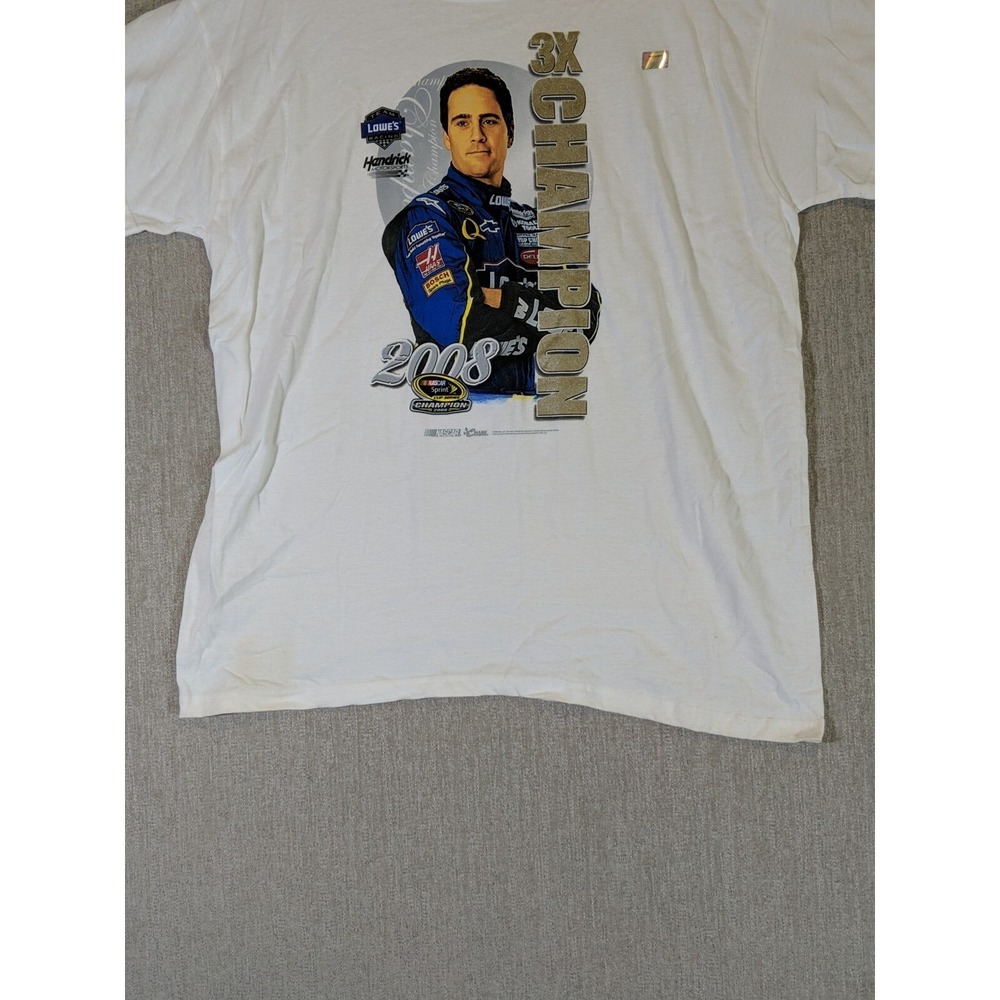 Chase Authentics Nascar Champion Jimmie Johnson Men's White 2XL T Shirt Crewneck - Picture 9 of 12